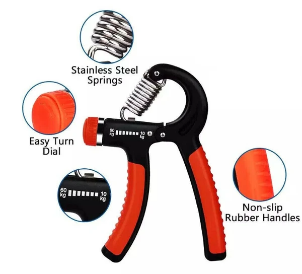 Adjustable Hand Grip Strength Trainer - Black/Red