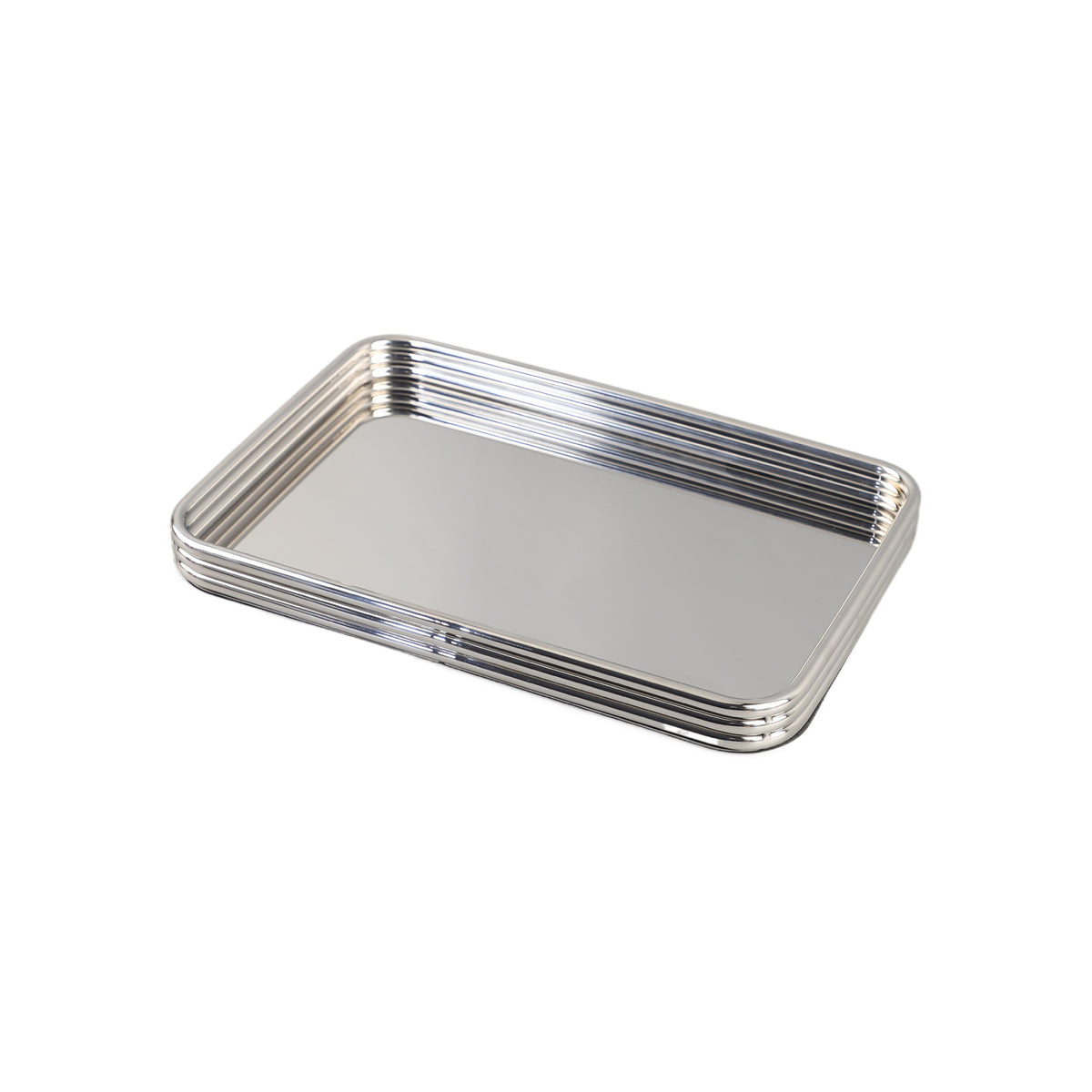 Minimalist Stainless Steel Rectangular Aromatherapy Storage Tray - Silver