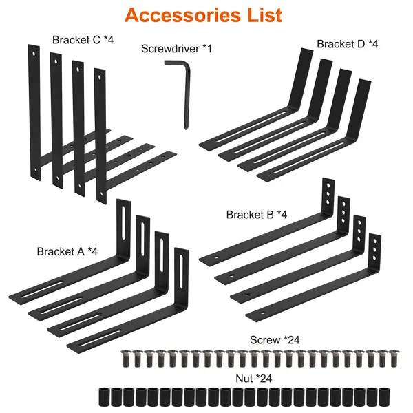 Adjustable Planting Brackets 4 Pack - No Drill Flower Box Holders for Windowsills Garden Balcony