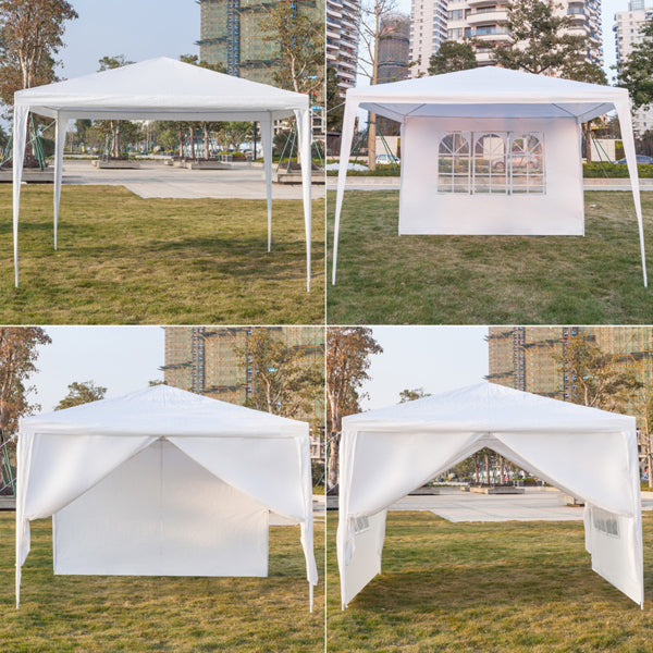 3x3m Portable Waterproof Spiral Tube Tent with Two Doors - White