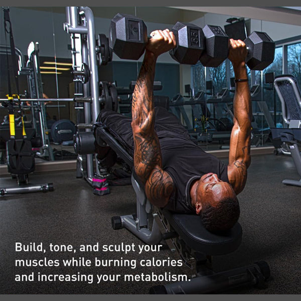 20LB Rubber Coated Solid Cast Iron Dumbbells for Strength Training