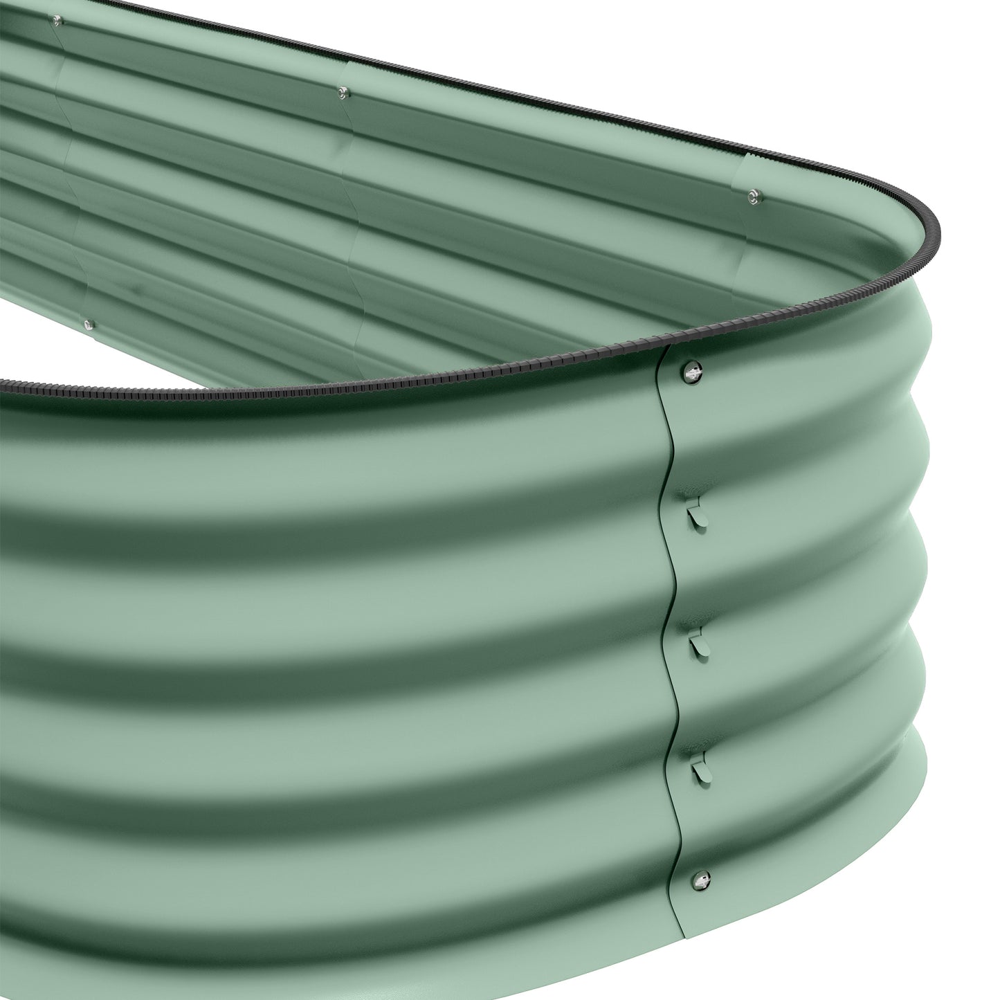 Galvanized Raised Garden Bed Kit - Eco-Friendly Metal Planter Box, Green, 76.75 x 24.5 x 11.75 Inches