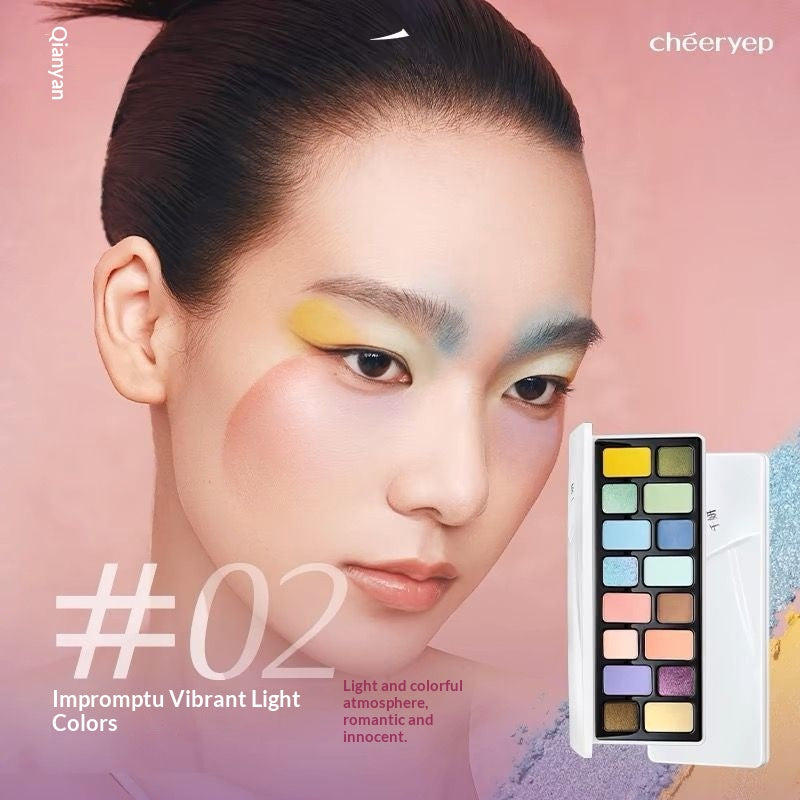 16-Color Eyeshadow Palette Matte and Shimmer Finishes for Makeup and Cosplay