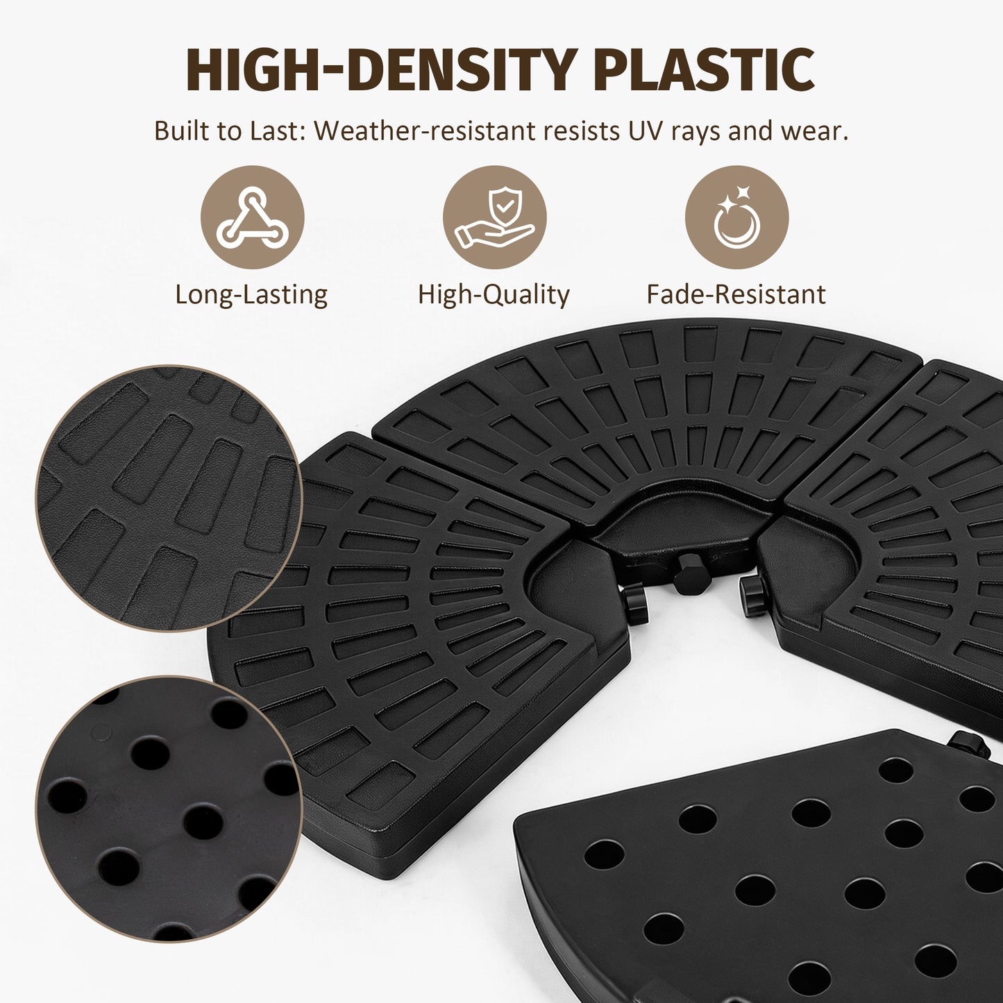 Heavy-Duty Fan-Style Cantilever Umbrella Base, 4-Panel Refillable