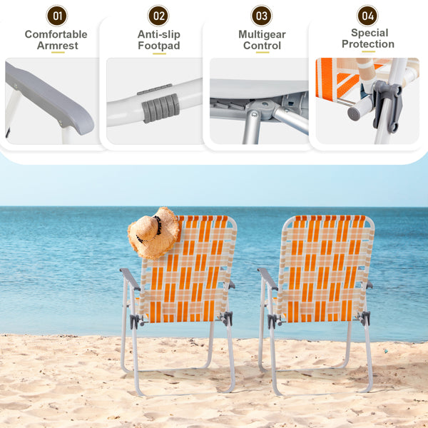 Set of 2 Folding Beach Chairs - Durable & Portable Design