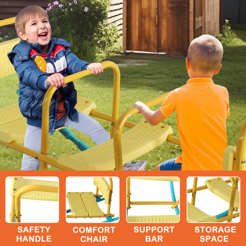 Outdoor Rocking Horse Seesaw for Kids - Multicolor Playground Equipment
