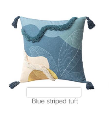 Morandi Color Tufted Pillow Cover - Waist Cushion Cover with Embroidery