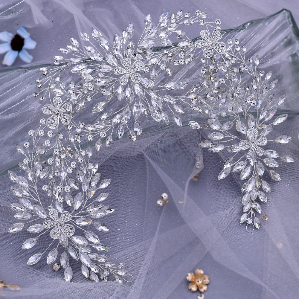 Bridal Wedding Rhinestone Flower Headband - Elegant Hair Accessory for Women