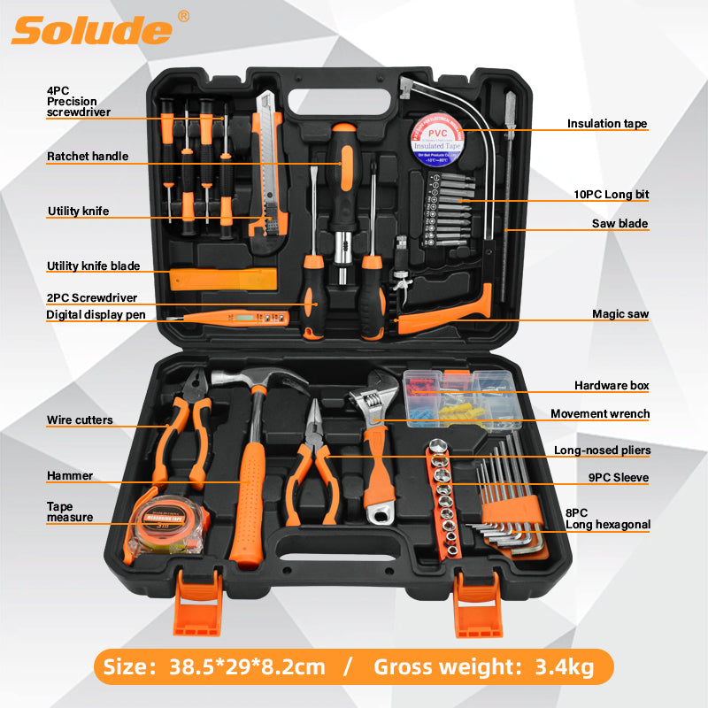 95 Piece Tool Set with Toolbox - Hand Tools, Wrench, Screwdriver & More