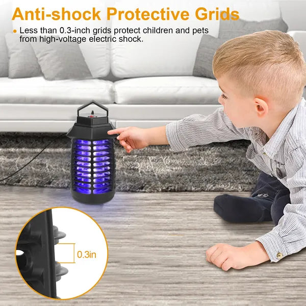 Electric UV Bug Zapper Lamp - Insect Killer & Fly Trap - Black