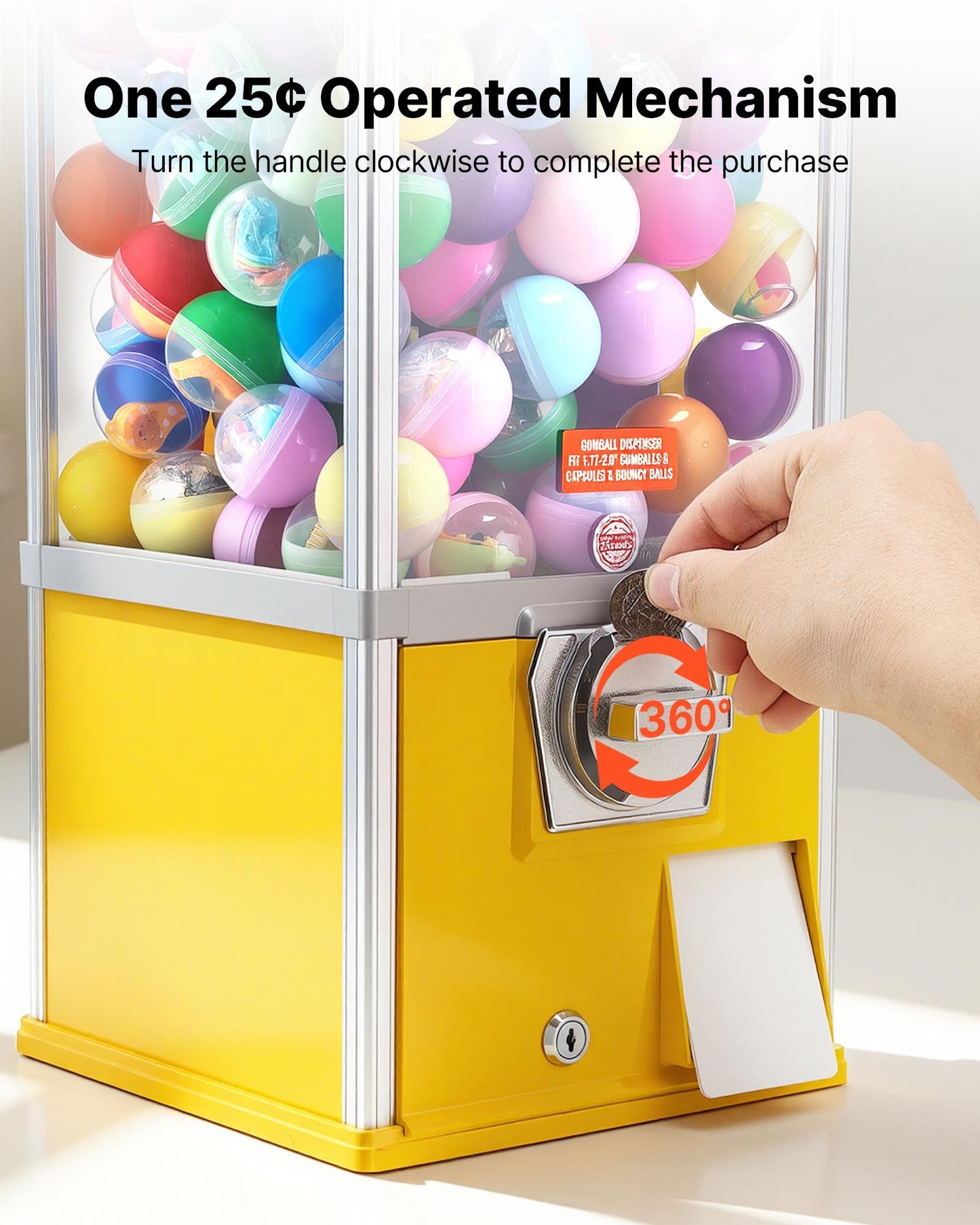 21-Inch Gumball Machine Dispenser with Locking Top & Coin Control