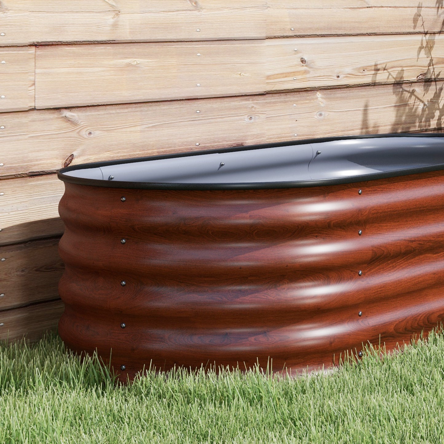 Galvanized Raised Garden Bed Kit - Weatherproof Metal Planter Box, Brown, 94.5"L x 23.5"W x 16.5"H