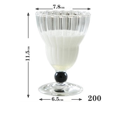 High-Temperature Resistant Glass Juice Dessert Cup - 101-200ml, Kitchen Drinkware