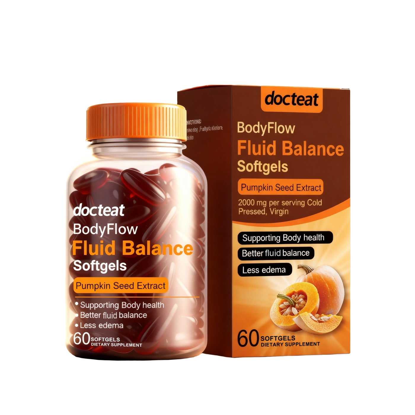 Pumpkin Seed Oil Soft Capsules for Vitality Support - 60 Count