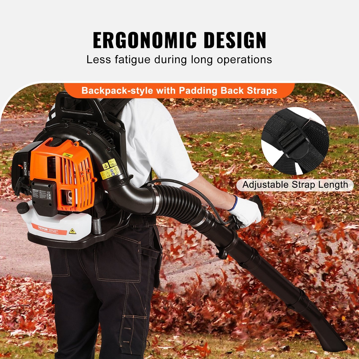 Gas Backpack Leaf Blower 62CC 1110CFM 220MPH Garden Power Equipment