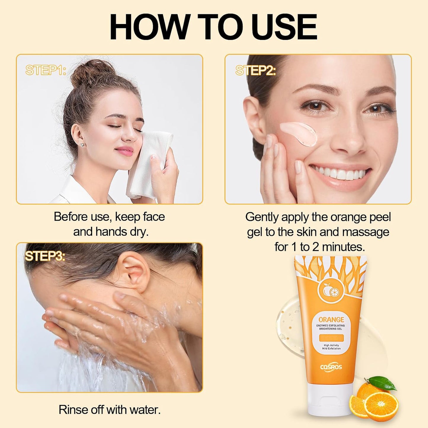 Orange Exfoliating Gel Scrub for Face and Body - Deep Pore Cleansing