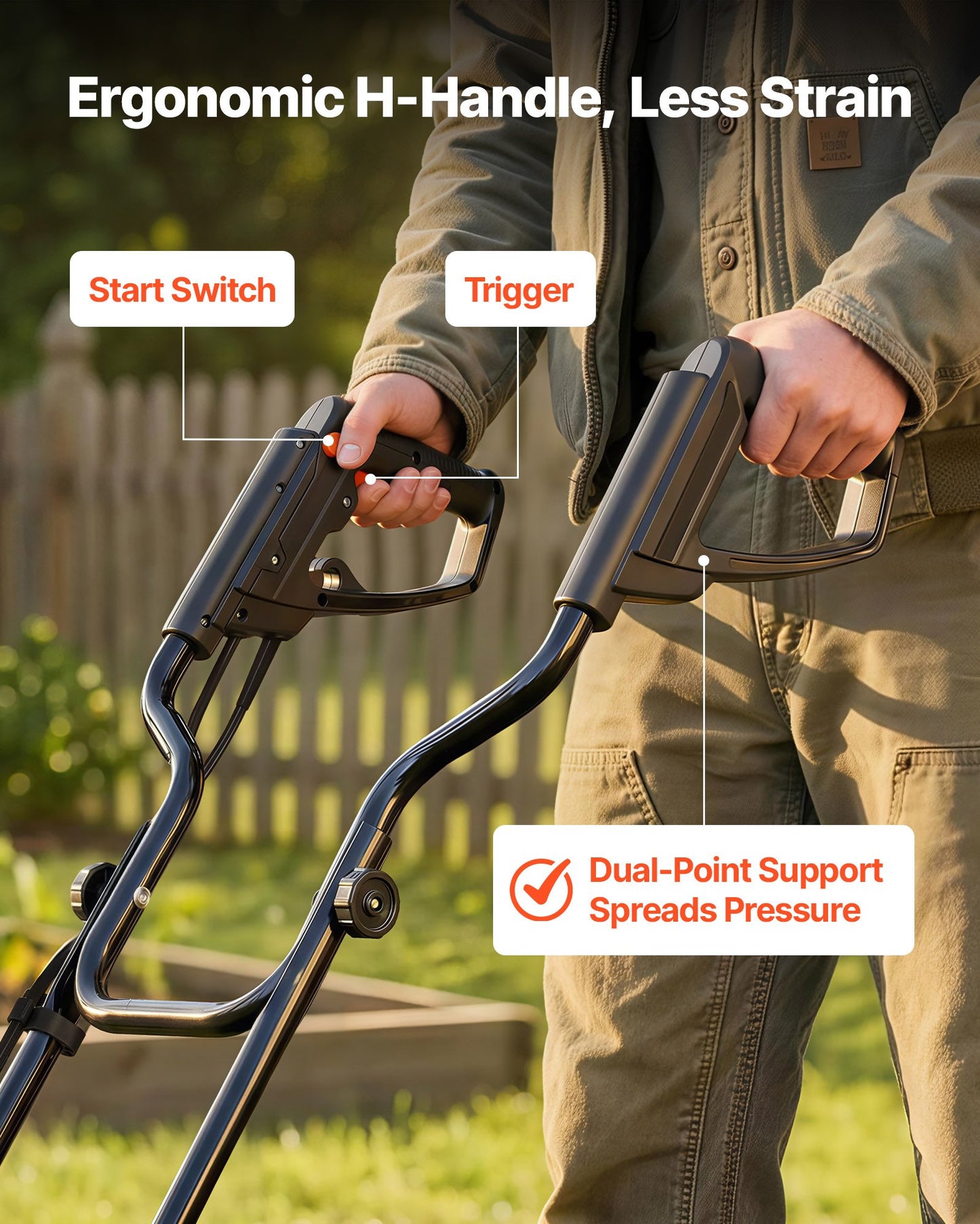 Electric Garden Tiller 18-Inch Width 15-Amp Heavy-Duty Cultivator with Steel Tines