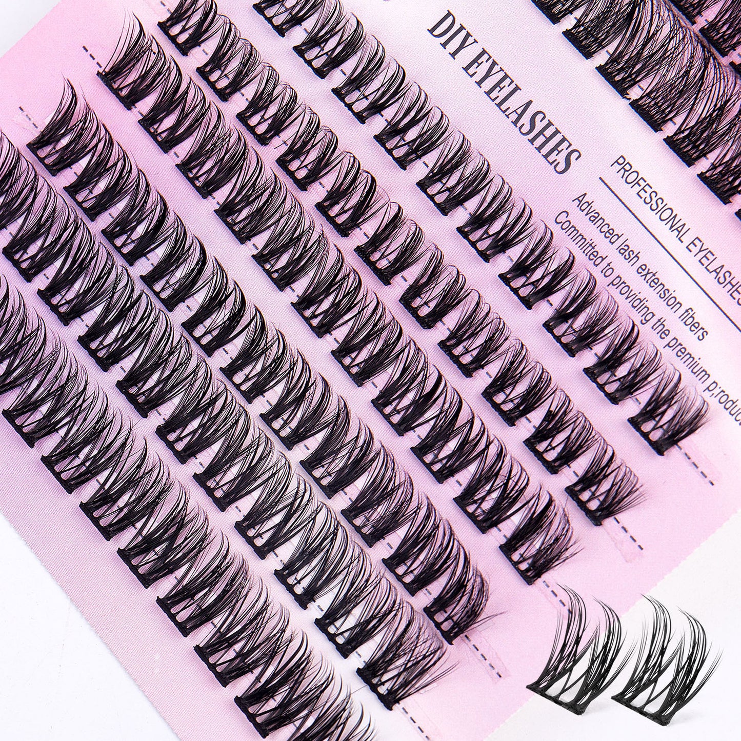 12-Row Segmented Cluster Eyelash Extension Set - Natural DIY Lash Kit
