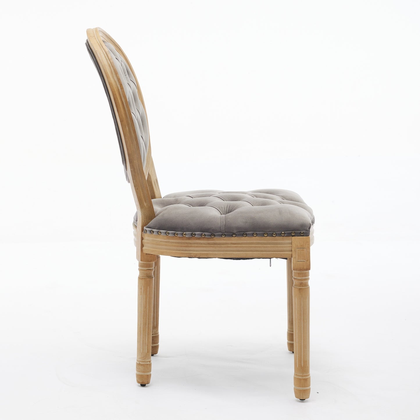 French Style Velvet Dining Chairs Set of 2 - Gray