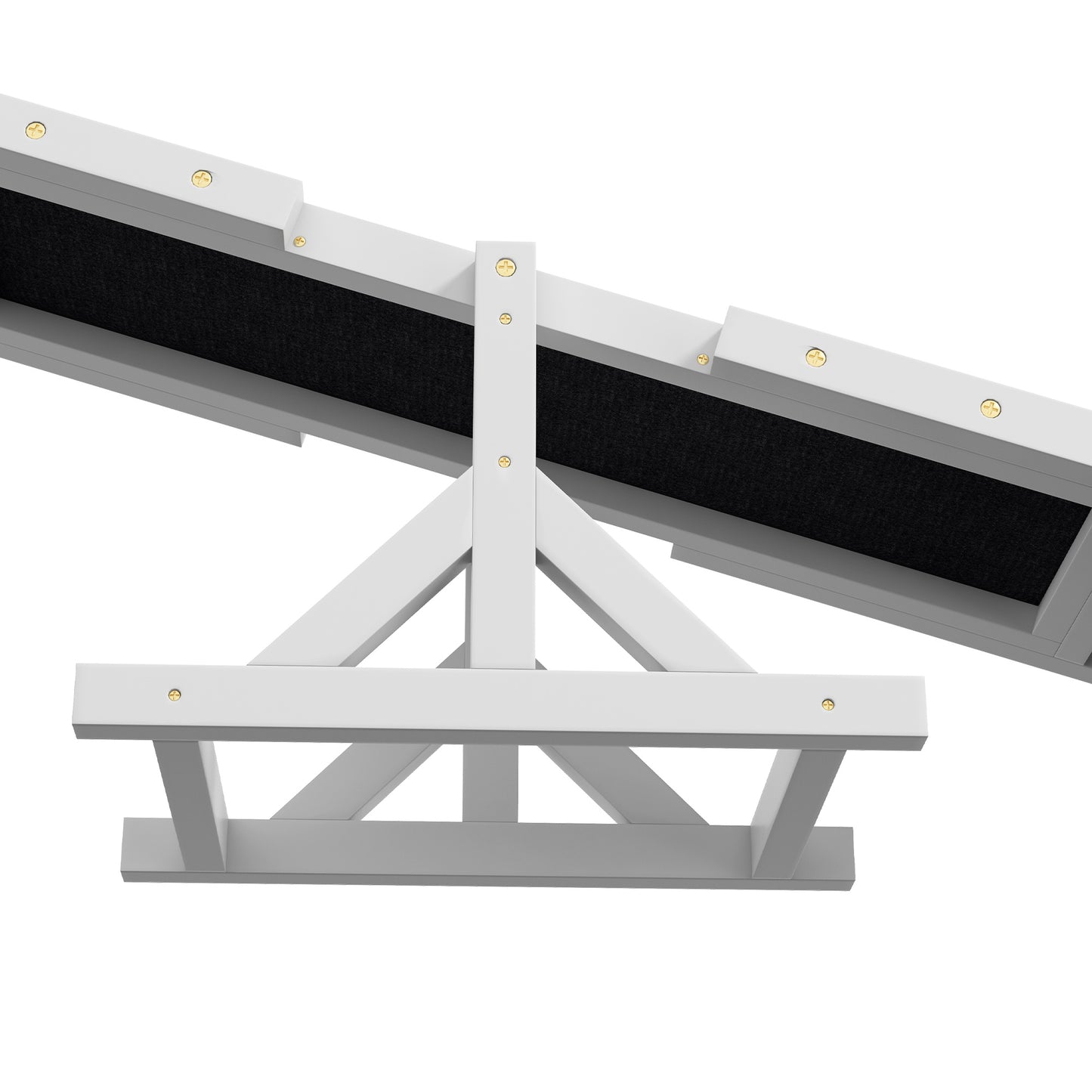Pet Dog Agility Seesaw - Wooden Balance Toy for Training & Exercise, White (815x350x150 mm)
