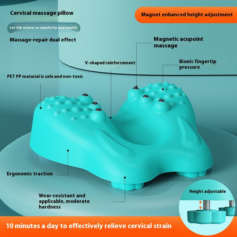 Adjustable Cervical Massage Pillow with Magnet Therapy - Neck Support Cushion
