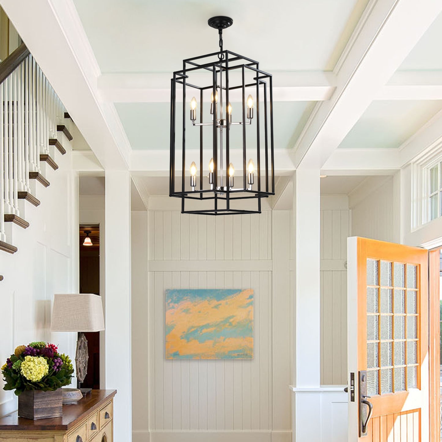 Adjustable Pendant Light Fixture - 60-inch Boom, Metal Frame
