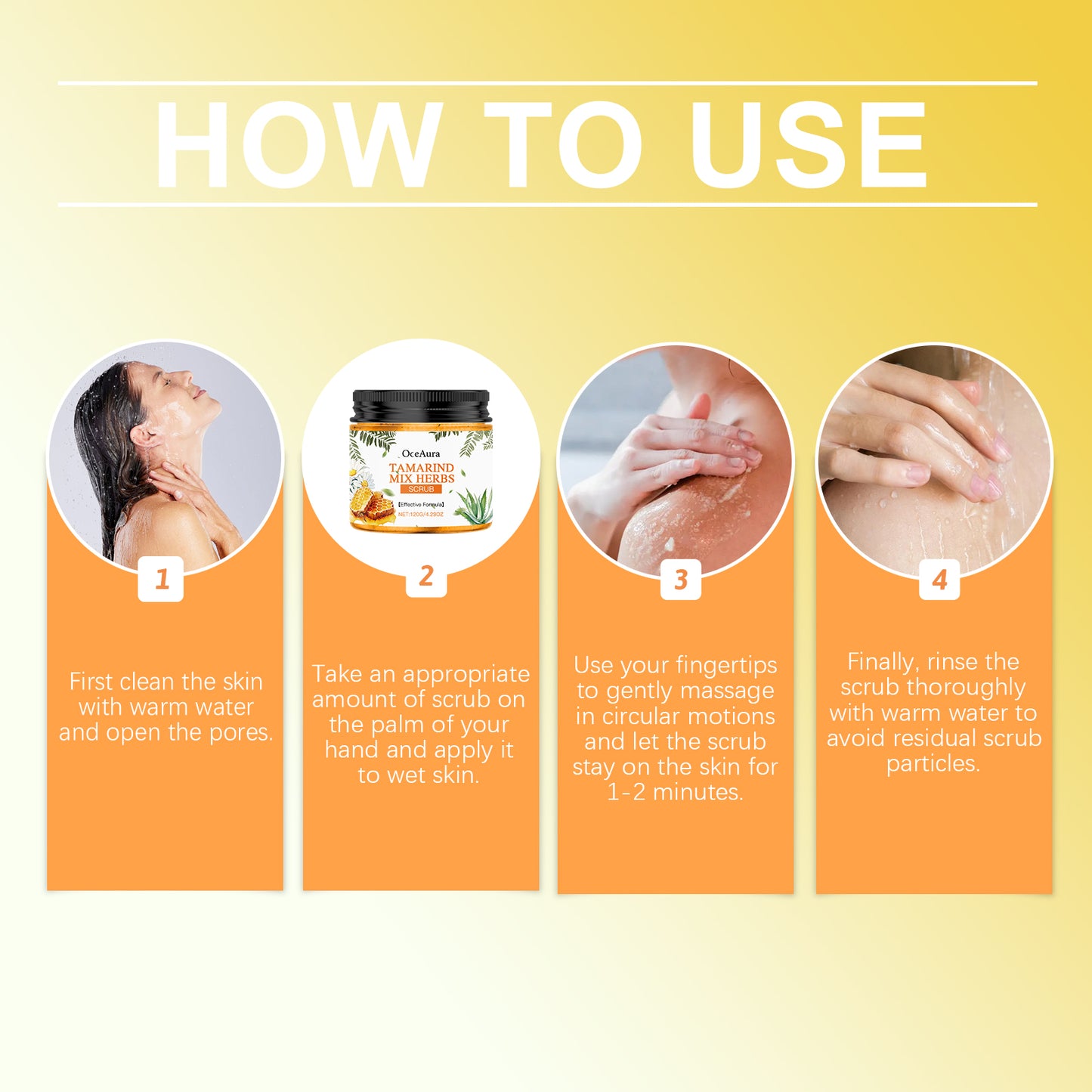 Tamarind Herbal Body Scrub - Exfoliating Skin Care with Oat & Honey Extract