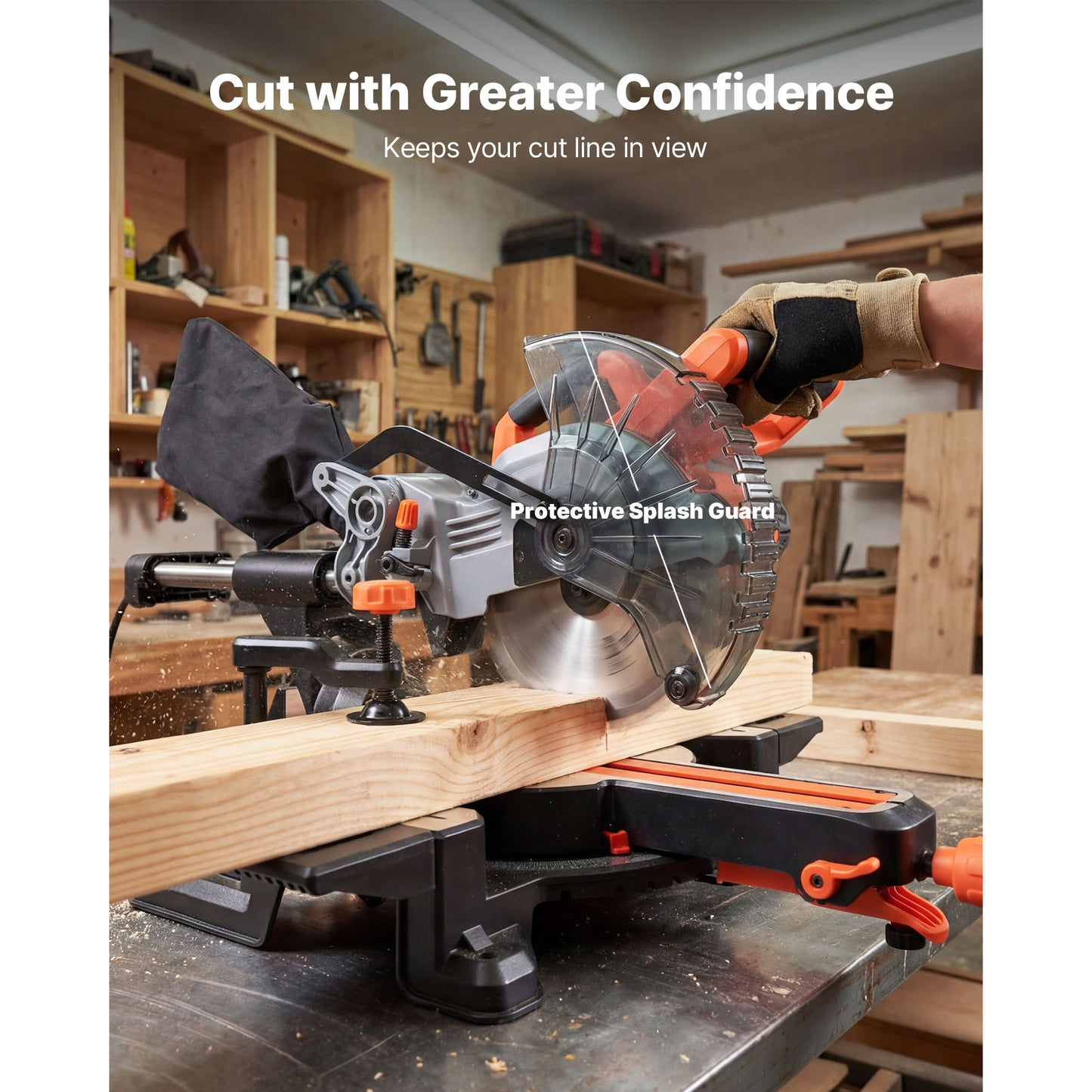 Cordless 7-1/4 Inch Miter Saw with LED, Adjustable Angles, Battery & Charger - For Wood & Metal Cutting