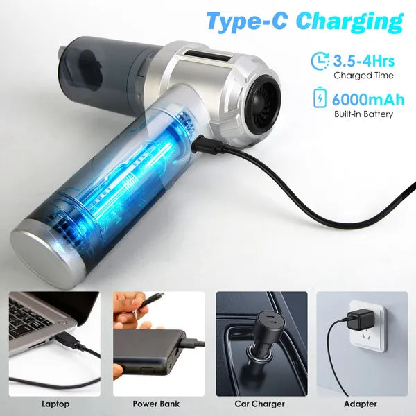 Cordless Handheld Car Vacuum Cleaner 20000PA Suction Brushless Motor Portable