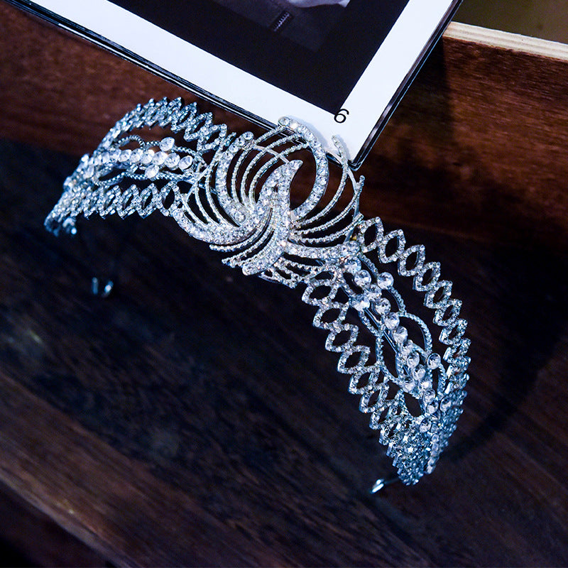 Rhinestone Wedding Hairband - White Crystal Hair Hoop