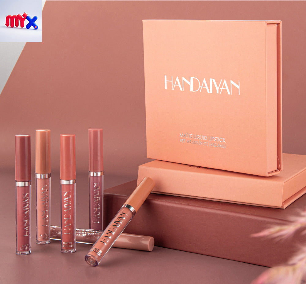 6-Piece Matte Liquid Lipstick Set - Long-Lasting Waterproof Velvet Lip Gloss