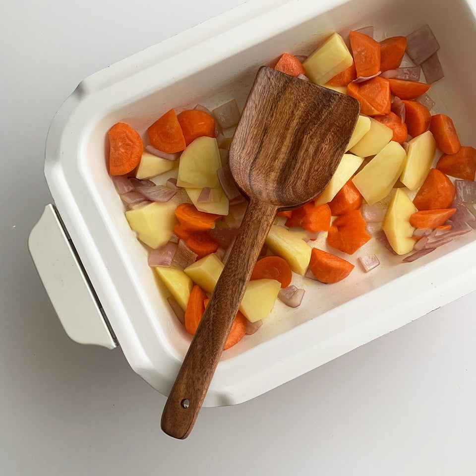 Wooden Korean Kitchen Utensil Set - Teak Cooking Spoon & Scoop, Modern Design