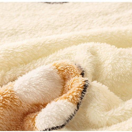 Thickened Snow Fleece Bed Sheet Set Digital Print Warm Bedding
