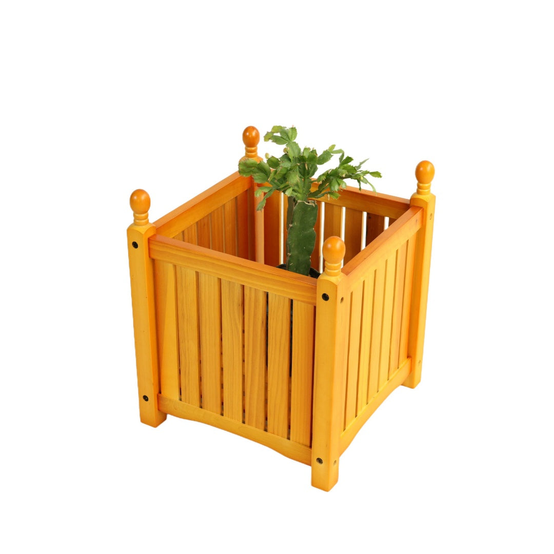 Wooden Outdoor Square Planter Box for Garden & Patio - Teak
