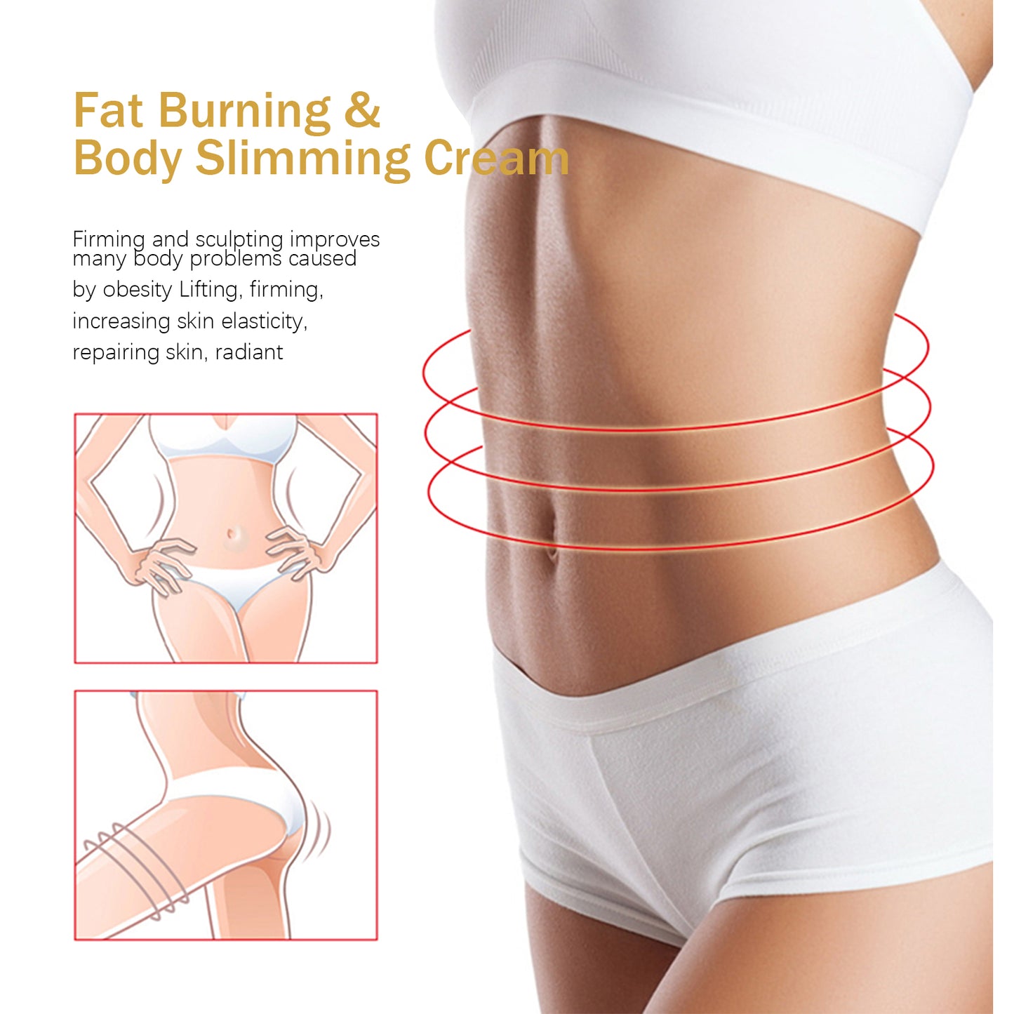 Ginger Slimming Body Cream - Anti-Cellulite Firming Massage Lotion, 50g