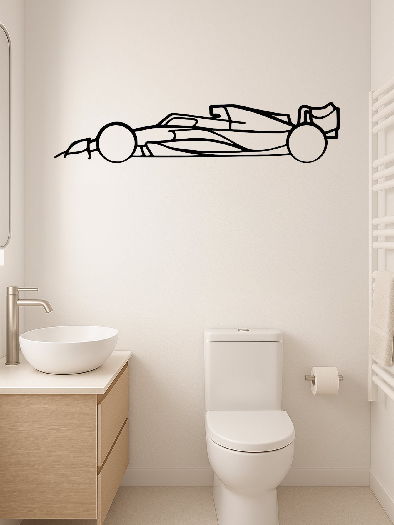 Laser-Cut Metal Wall Art - Sports Car Silhouette Decoration