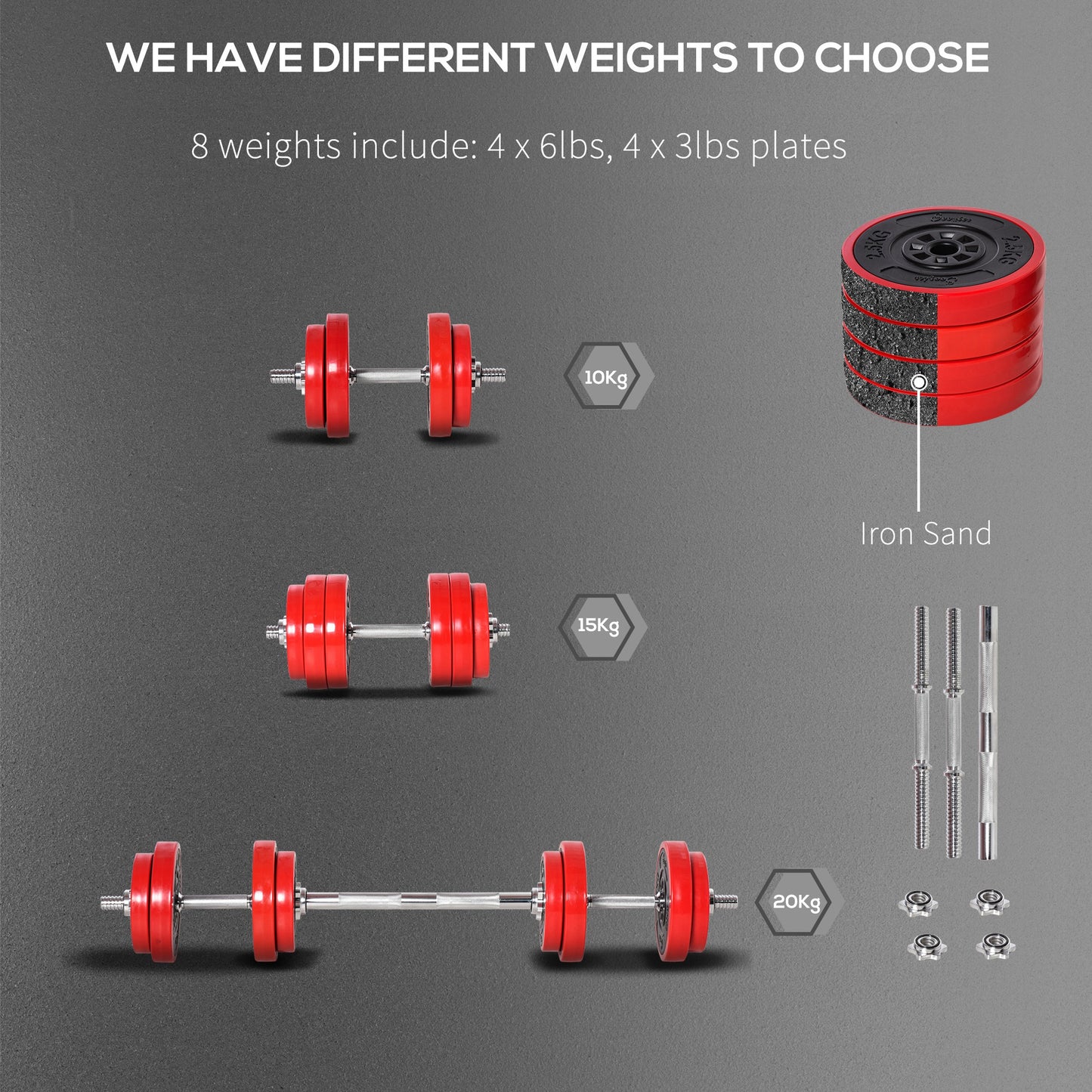 44 lb Adjustable Dumbbell and Barbell Set for Home Gym