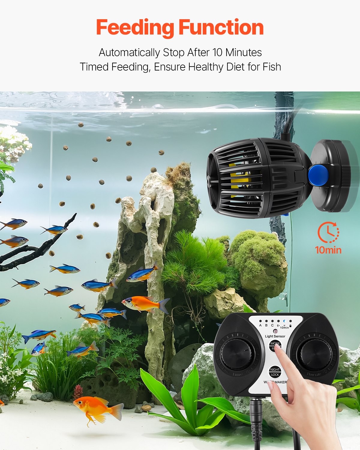 Aquarium Wave Maker 20W DC 24V with Controller & Magnetic Base - Fish Tank Water Flow