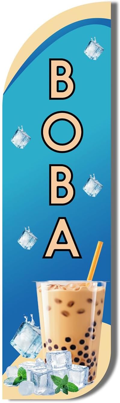 Boba Windless Advertising Flag - No Hardware or with Hardware