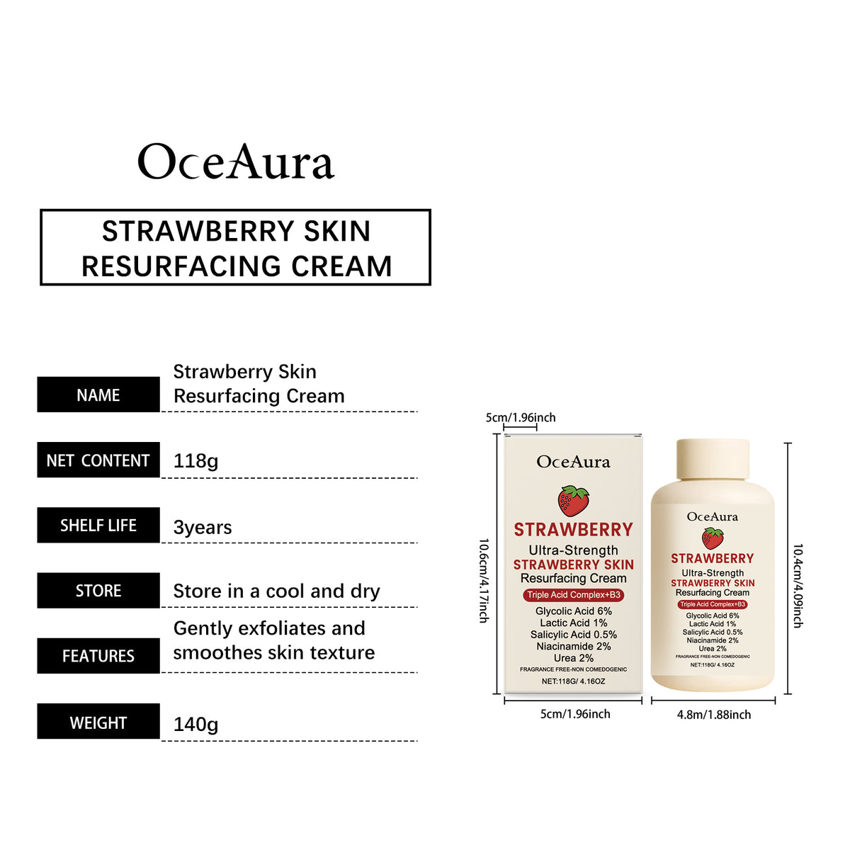 Strawberry Skin Moisturizing Cream 118g