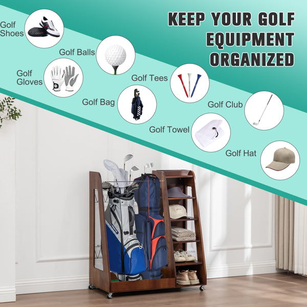 Brown Golf Bag Organizer - Durable Sports Accessory