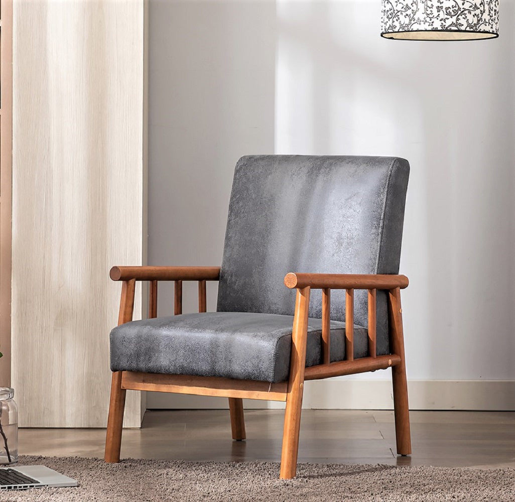 25 Wide Classic Mid-Century Modern Arm Chair, Grey