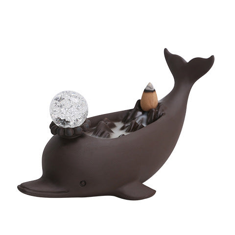 Ceramic Purple Sand Backflow Incense Burner Zen Home Decor