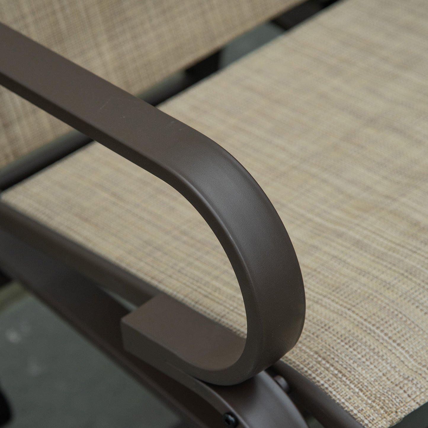 Gliding Lounger Chair - Lightweight Metal & Tan Mesh Rocker