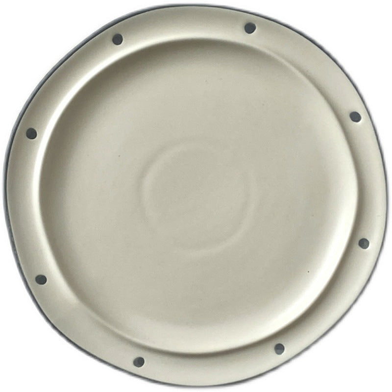 Japanese Style Ceramic Cake Plate - Simple Round Porcelain Serving Platter