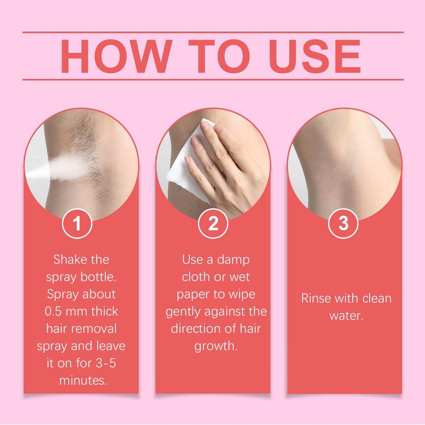 Gentle Hair Removal Mousse Spray - 100ml Painless Body Hair Remover