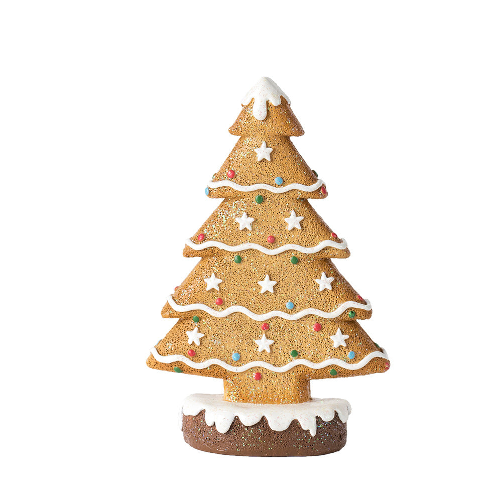 Ginger Cake Christmas Tree Decoration - Resin Holiday Scene