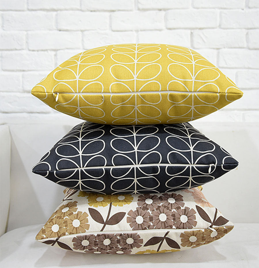 Vintage Style Cotton Linen Pillow Cover with Floral Bird Pattern - Square Cushion Case