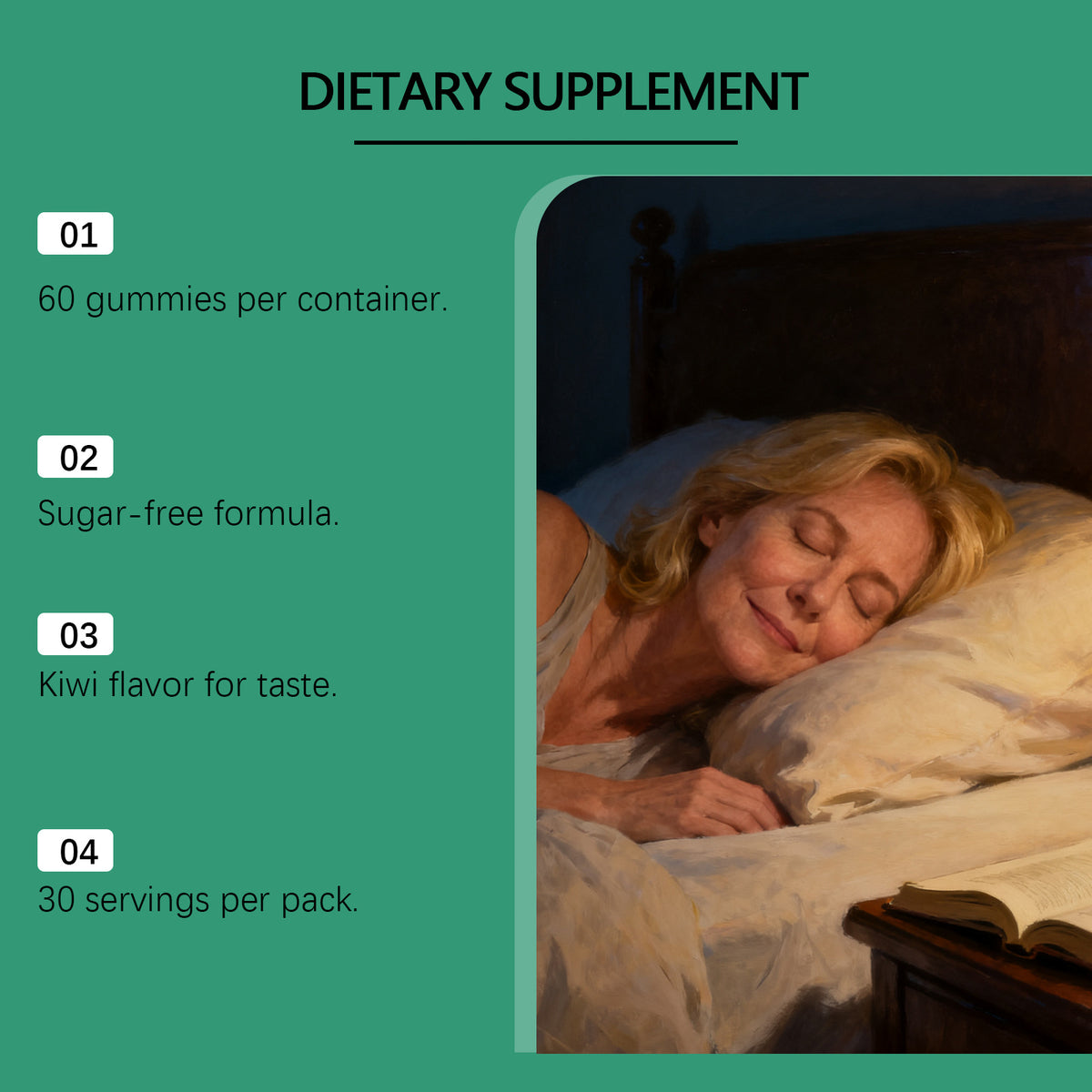Melatonin Sleep Support Gummies with Magnesium & Valerian - 60 Gummies