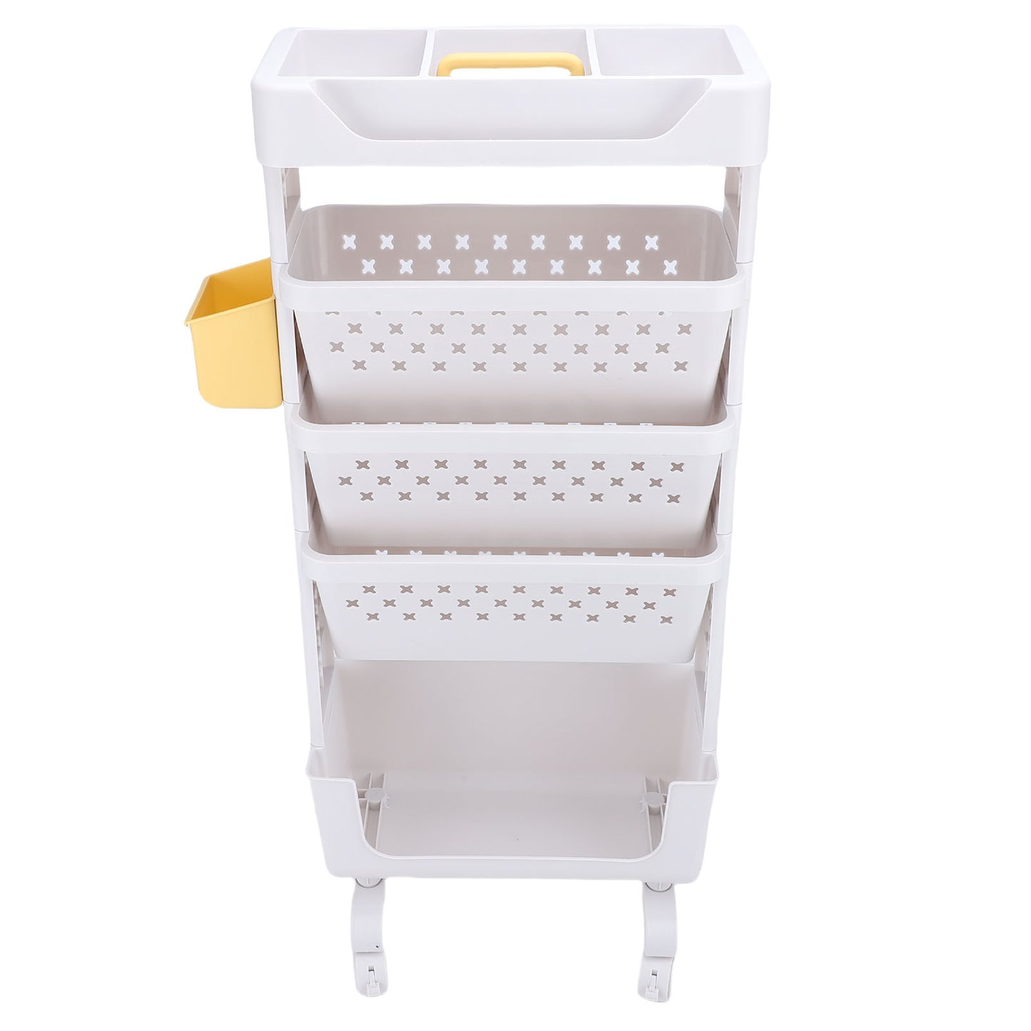 Rolling Book Cart 5 Tier PP Multi Functional Movable Storage Rack